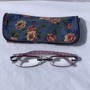 Foster Grant Daniella PRP Purple +1.00 Reading Glasses w/ Case